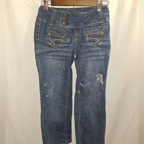 Distressed Blue Jeans - Picture 2 of 5